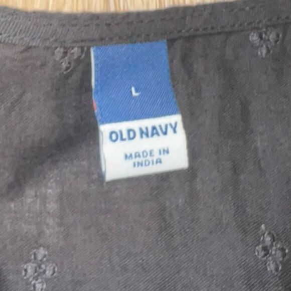 Old Navy Long-Sleeve Clip-Dot Peasant Blouse, Long Puff Sleeves Women’s Large - Picture 6 of 9